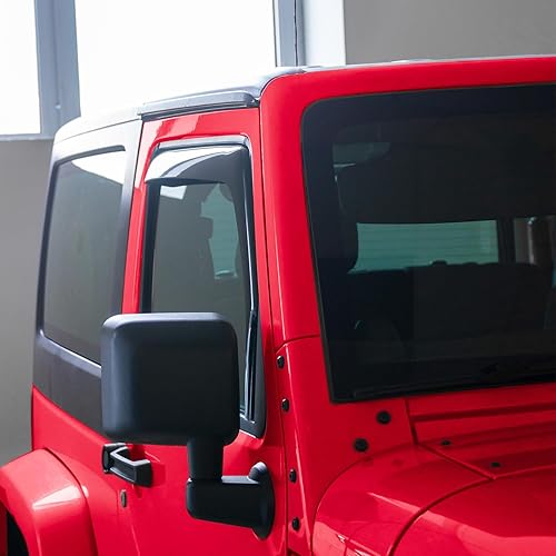 Miniatura 2 de Voron Glass Protectores de lluvia extra duraderos en canal para Jeep Wrangler JK de 2 puertas 2007-2018, deflectores de ventana, viseras de ventana
