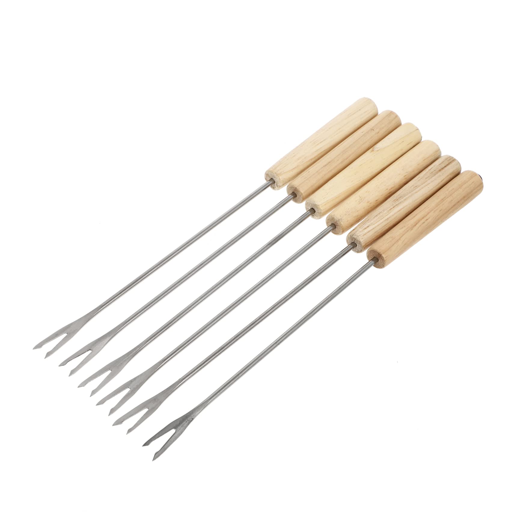 COLLBATH 2pcs Hot Pot Fork Grilling Skewer Fruit Forks Cocktail Tools Smores Skewers Bbq Forks Shish Kabob Sticks Cheese Fork Chocolate Marshmallows Fruit Food Fork Khaki Stainless Steel