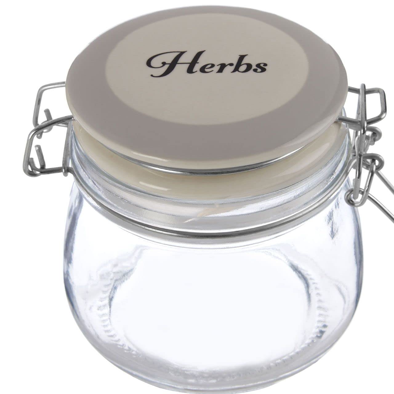 500ml Grocer Herbs Vintage Storage Glass Jar Ceramic Clip Top Lid Airtight Seal