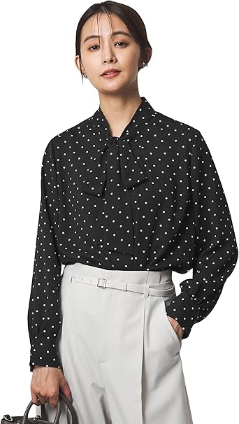 美品　ユナイテッドアローズ　とろみサテンボウタイブラウス　チェック Amazon.co.jp: [ユナイテッドアローズ グリーンレーベル リラクシング