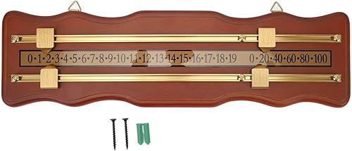 Miniatura 7 de Marcador de billar marrón, tablero de puntuación, juego de billar de madera, tablero de marcador de tejo, marcador de billar, 2 ondas, tablero de
