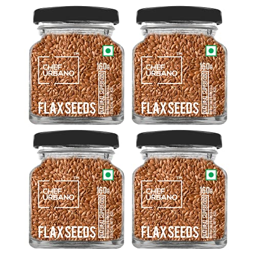 Image of Chef Urbano Flax Seeds 160 GMS Pack of 4 | Alsi Seed | Raw and Natural | Immunity Booster | Rich in Protein and Fiber | Seeds for Eating | Diet Food