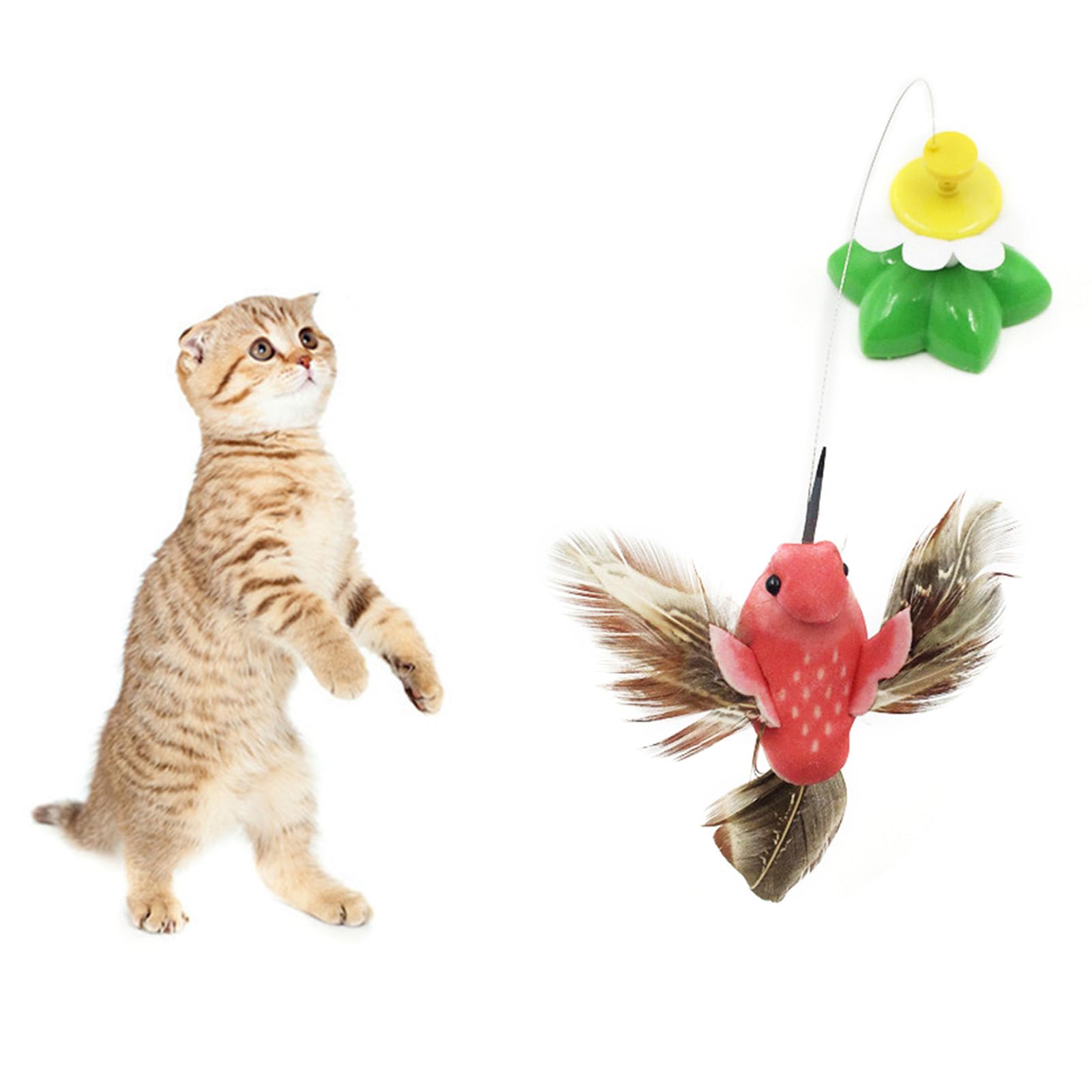 Juguetes Automáticos Para Gatos, Diseño De Flor De Pájaro, Juguete Interactivo Para Gatos, Divertidos Juguetes Giratorios Para Gatitos, Juguete Eléctrico Para Gatos Para Interiores Y Exteriores