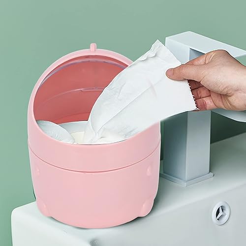 Miniatura 4 de Mini cubo de basura para escritorio, mini cubo de basura con tapa abatible, escritorio lindo contenedor de basura para oficina, estudiante,