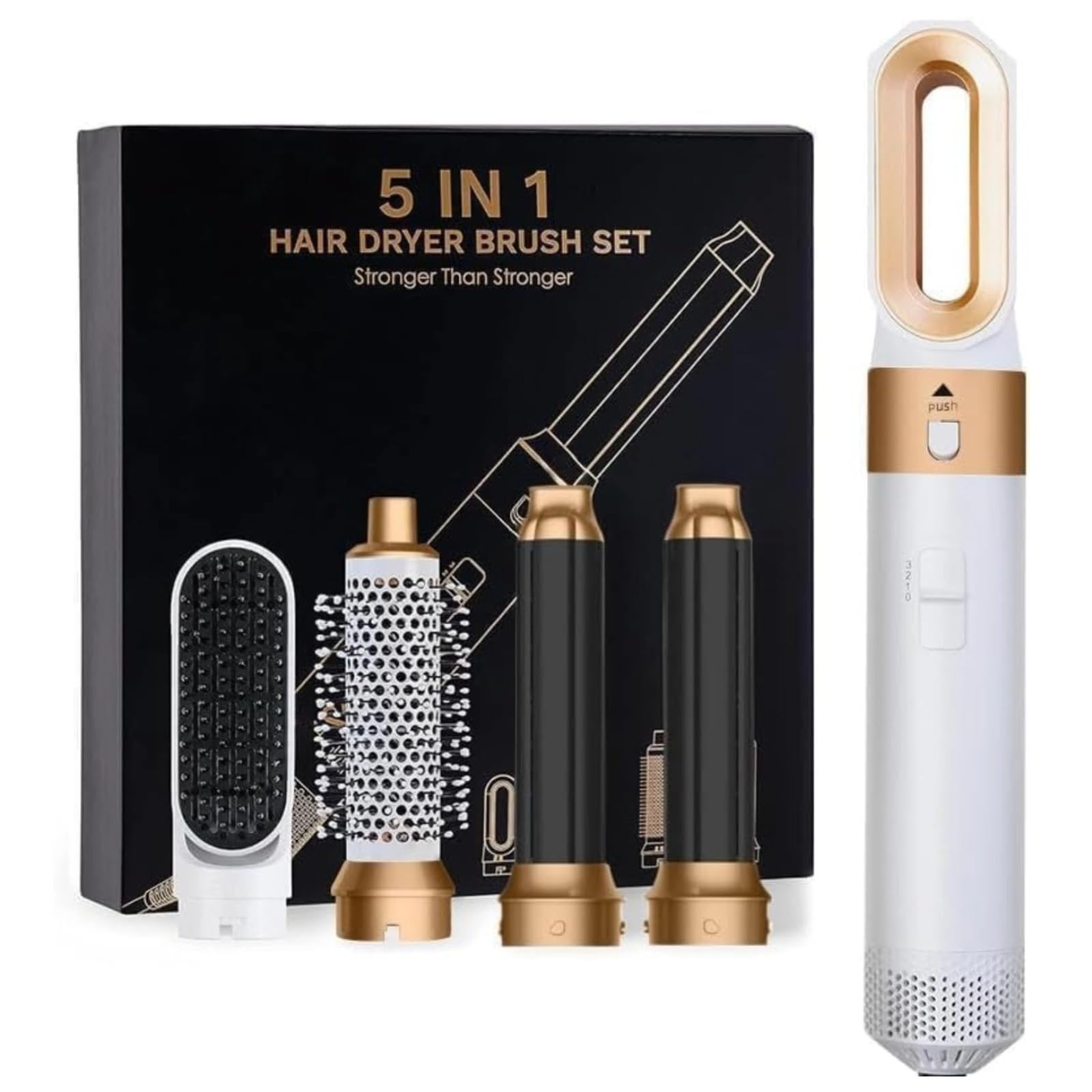 Multistyler 5 in 1, 1000W Spazzola Asciugacapelli Multifunzione, Spazzola Asciugacapelli Rotante Lisciante for Capelli, Air Styler Set for Capelli Ricci, Lisciante, Asciugare