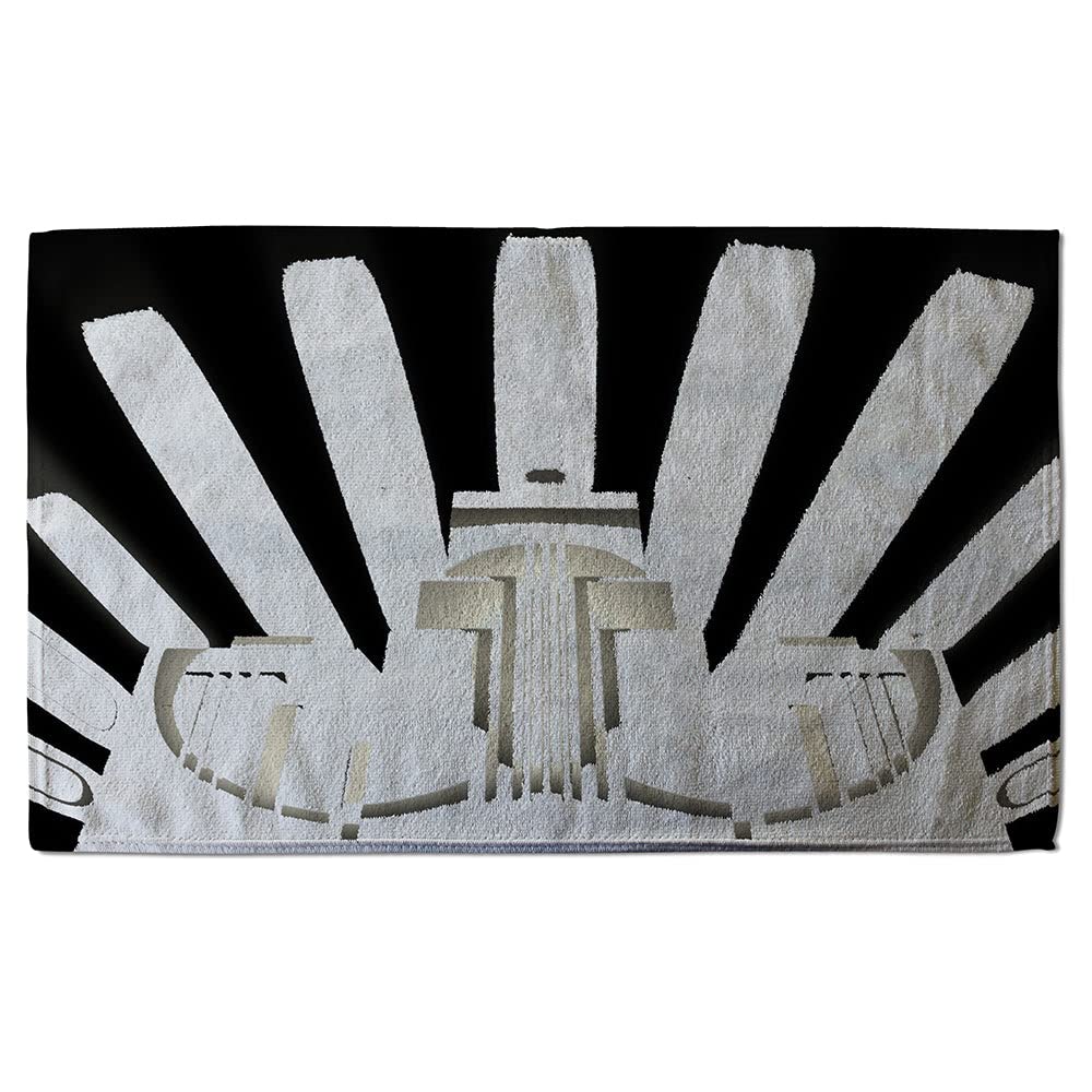 Serviette de bain Art déco Gratte-ciels noir et blanc grand confort pour douche