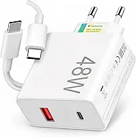 Carregador Turbo 48W Premium USB-C com Cabo USB-C - Carregamento Rápido Power Delivery e Quick Charge, Compatível com iPhone 15/16/17, Android, Samsung, Motorola e Xiaomi