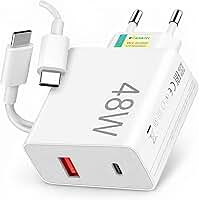 Carregador Turbo 48W Premium USB-C com Cabo USB-C - Carregamento Rápido Power Delivery e Quick Charge, Compatível com iPhone 15/16/17, Android, Samsung, Motorola e Xiaomi