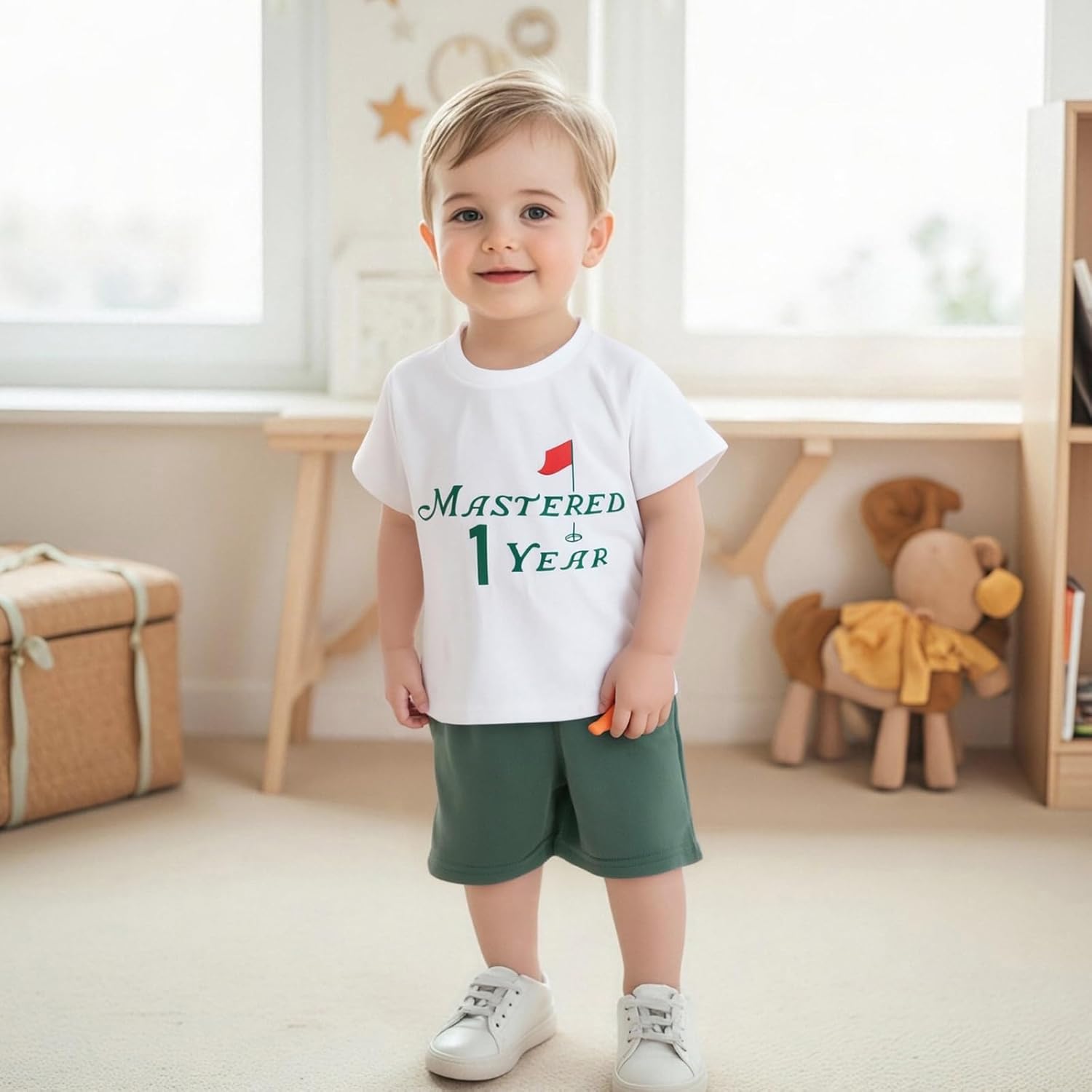 Baby Boy First Birthday Golf Outfit Short Sleeve Hole In One Golf T-Shirt Top Shorts Infant 2Pcs Set Summer Clothes - Image 2