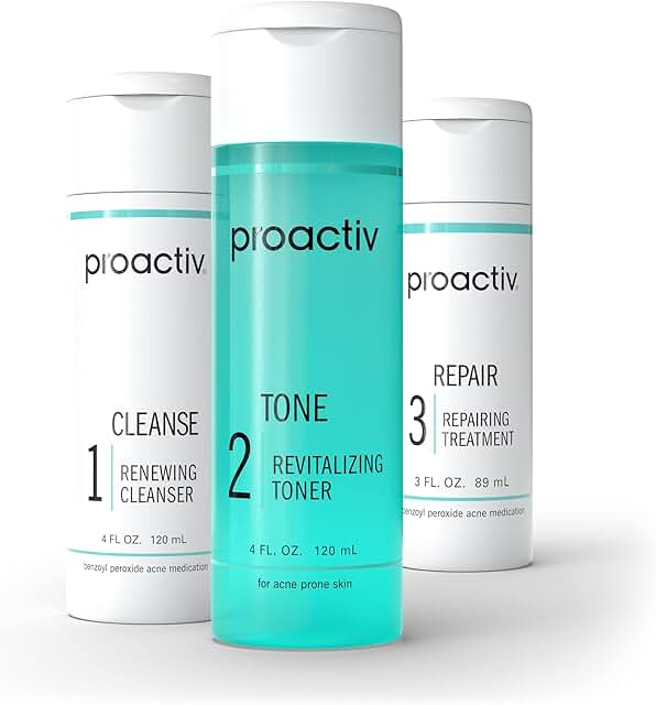 Proactiv 3 Step Acne Treatment - Benzoyl Peroxide Face Wash, Repairing Acne Spot Treatment for Face And Body, Exfoliating ...