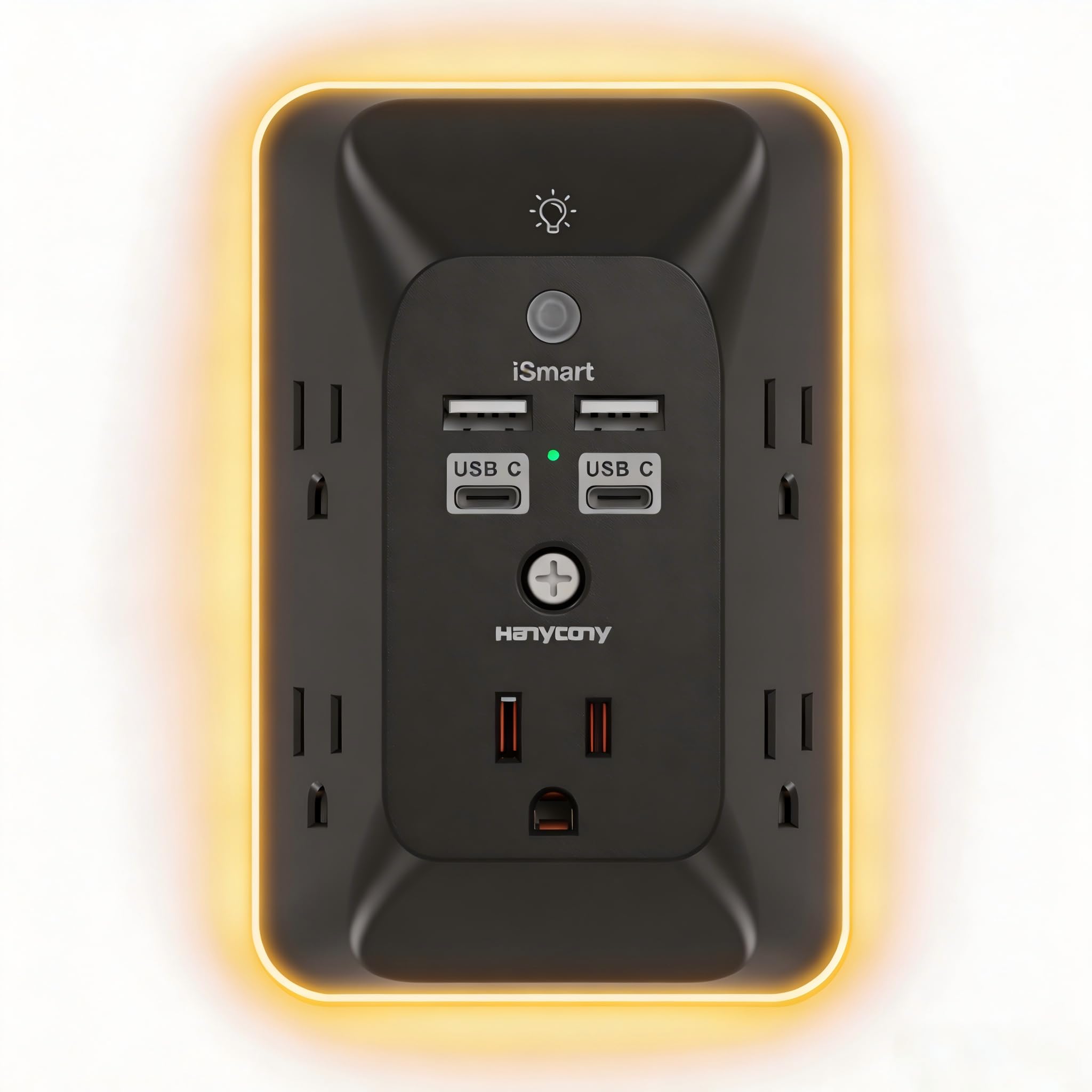 HANYCONY Outlet Extender - Surge Protector with Night Light -9