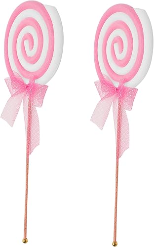 2 piezas de accesorios de piruleta de simulación decoración de caramelos, accesorios de cabina de fotos falsos, decoración de piruletas gigantes,