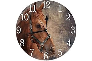 Horse Clock: Silent Non Ticking Battery Powered Decorative Round Clock