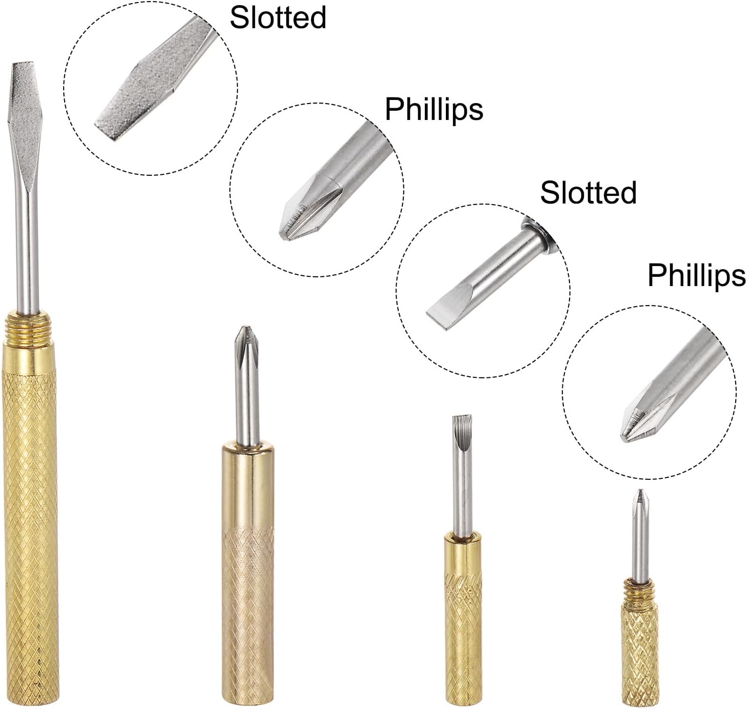6 in 1 Mini Multifunction Copper Hammer and Screwdriver 10mm Dia Multitool Hammer with Slotted Phillips Screwdriver