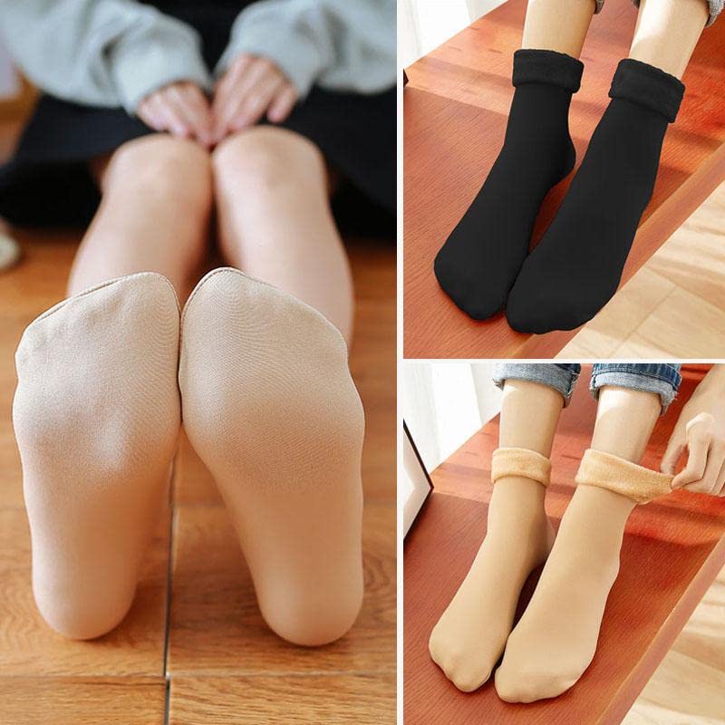 NICSY Winter Women & Girls Socks Thermal fur inside Velvet Ankle length Christmas Winter Socks Multicolor Snow Socks For Women (Multicolor 4pair) 3