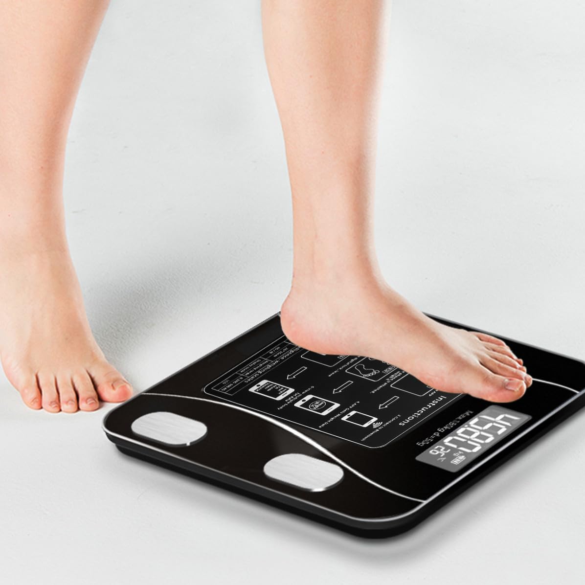 USB Körperfettwaage mit LED Anzeige 0,1 bis 180kg Schwarz