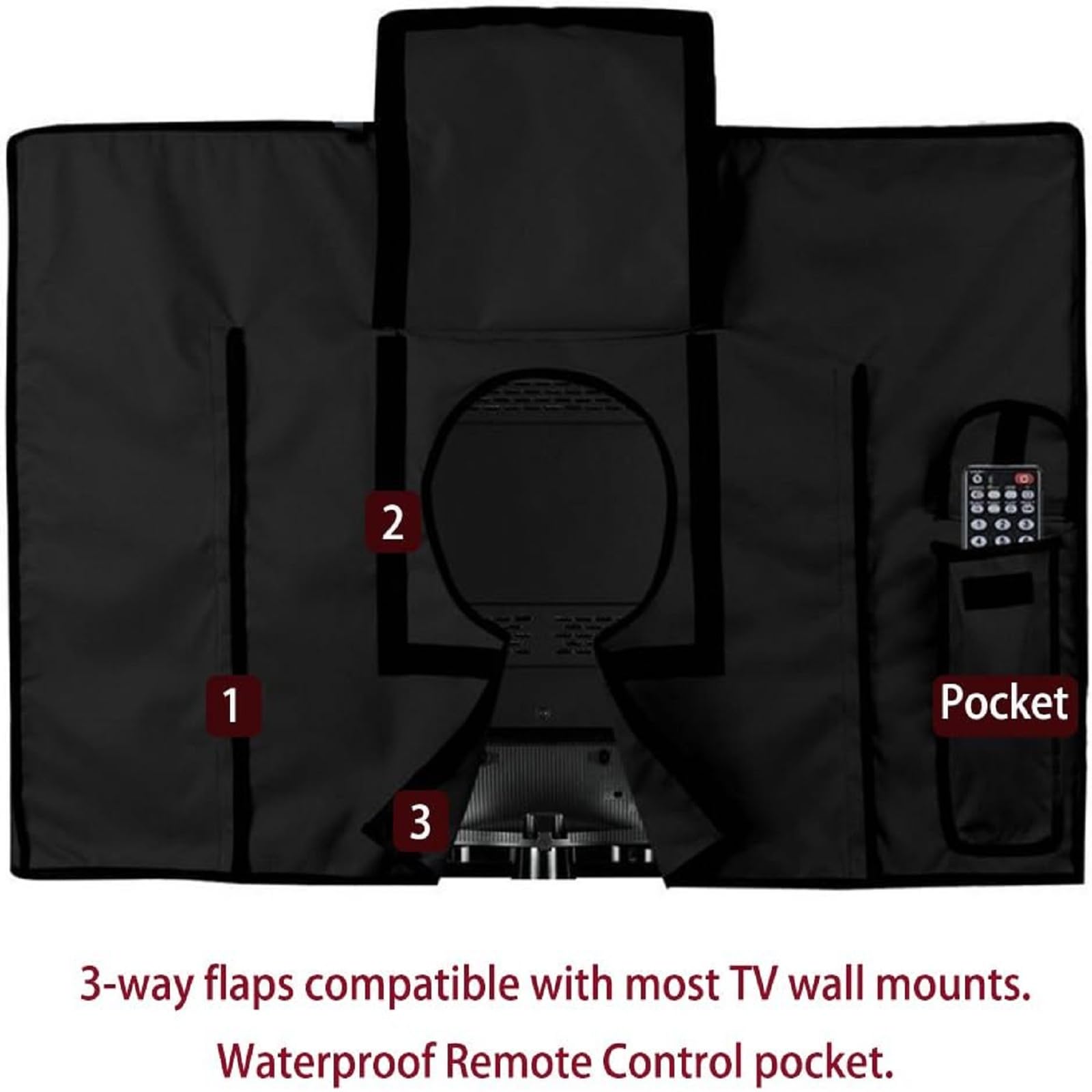Housse de Protection d'extérieur pour TV Résistante aux Intempéries, 30 "- 32", Noir