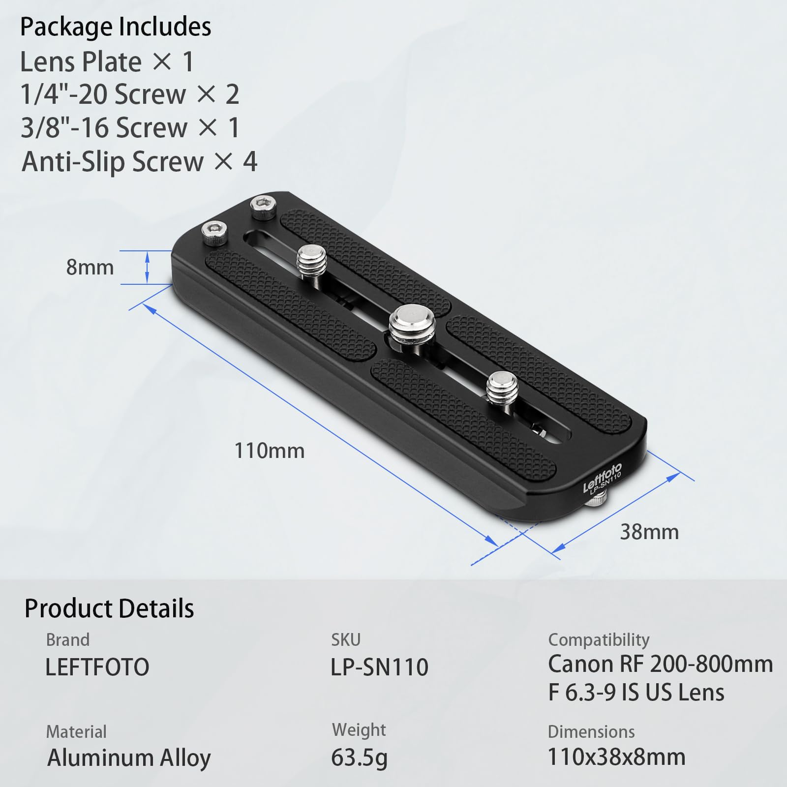 Amazon.com : Leftfoto Lens Plate for Canon RF 200-800mm F6.3-9 is
