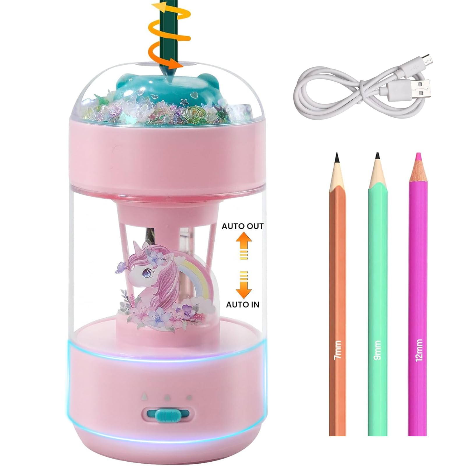 Amazon.co.jp: ZQS 電動鉛筆削り (6-11mm)、全自動色鉛筆削り 子供向け