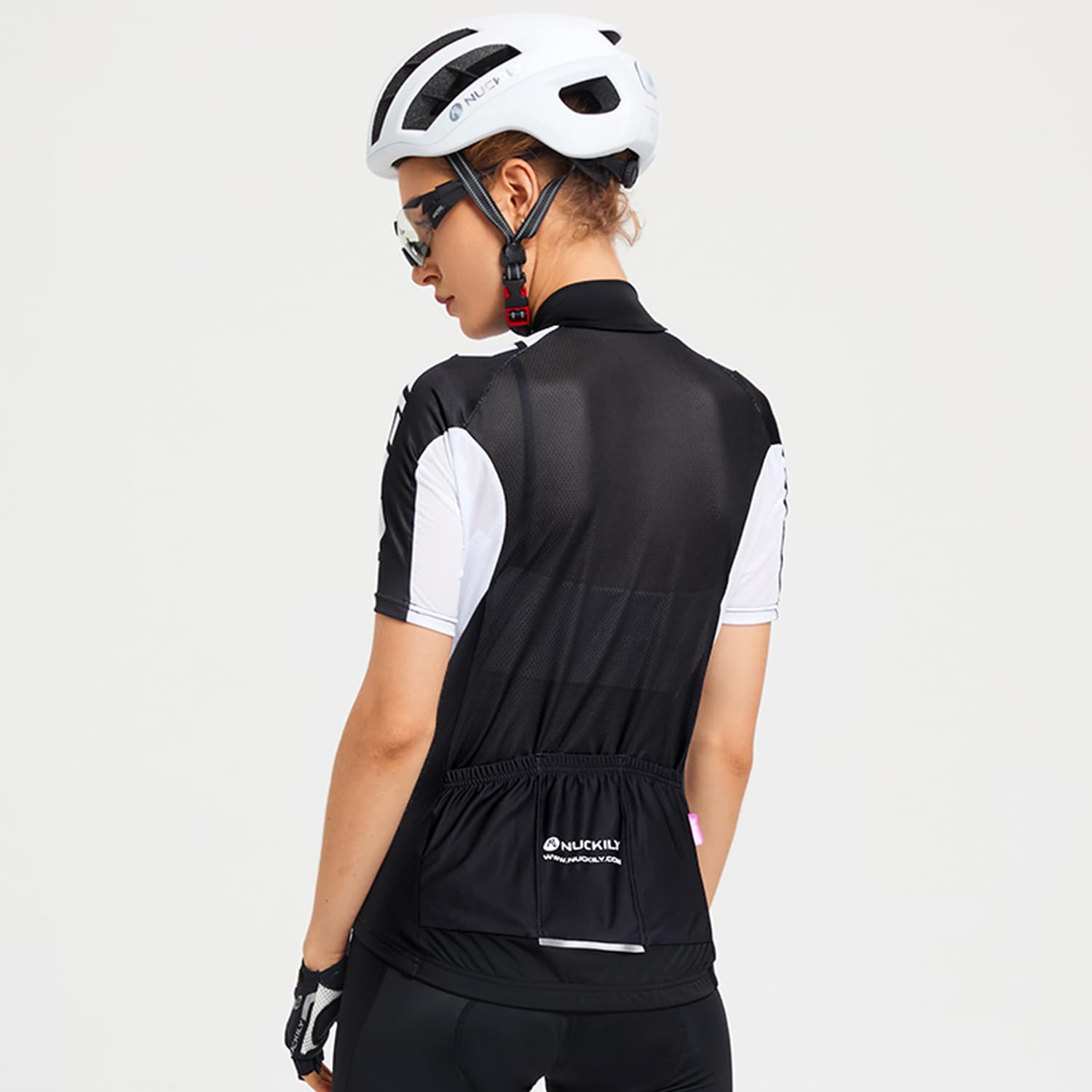 NUCKILY Damen Radfahren Trikot Set Radhose mit 3D Sattel Mountainbike Kurze Ärmel Schnell trocken Atmungsaktiv