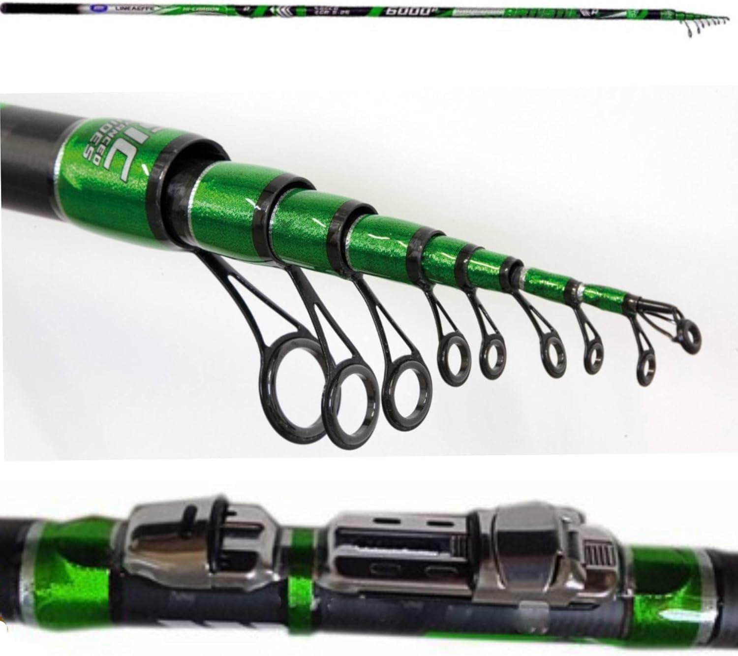 Canna Bolognese In Carbonio Metri 7-8 -9 Pesca Galleggiante Mare Lago Carpa
