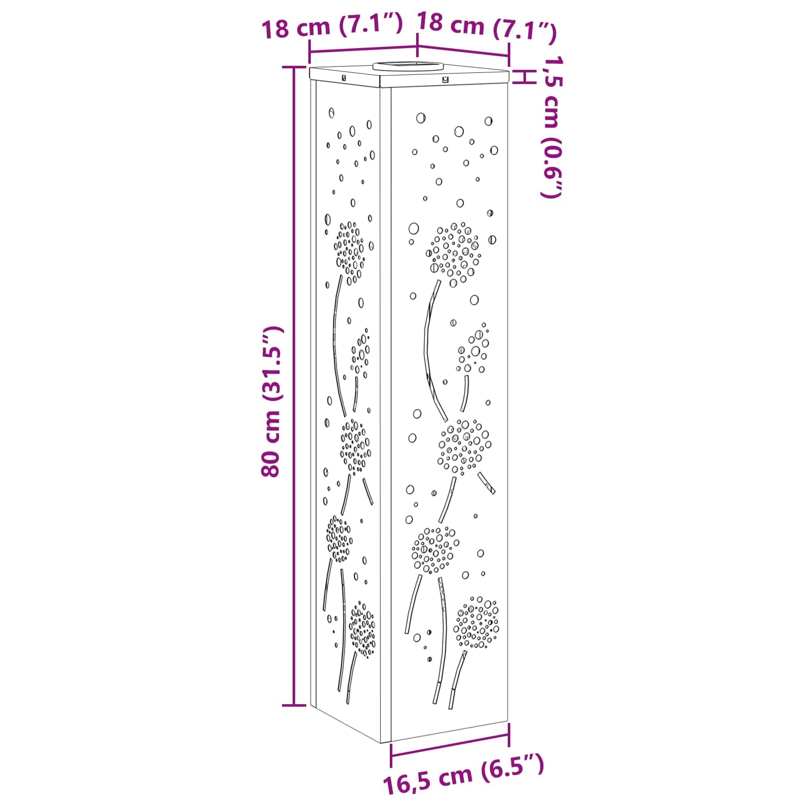 vidaXL Solar LED Weg Licht 2 STK. Warmes Weiß 18 x 18 x 80 cm