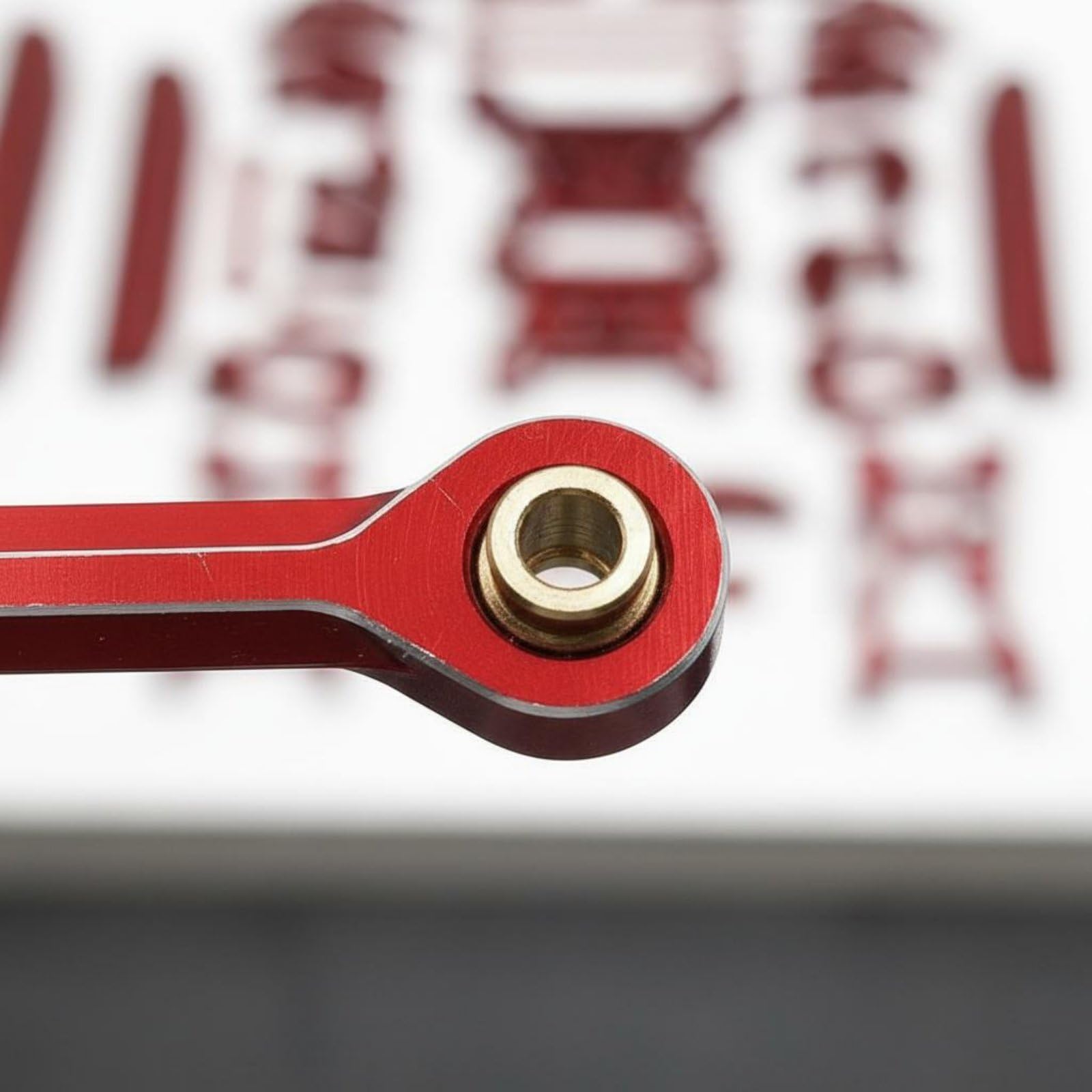 Coche Eléctrico Kit de Refuerzo RC Piezas de Metal Brazos de Suspensión Copas de Dirección Torres de Amortiguador Aleación 6061 para Chasis Sólido y, Rojo