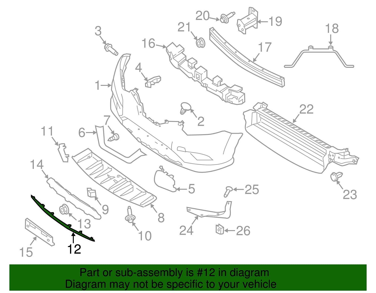Amazon.com: Genuine Nissan Parts - Moulding-Front Bumper (62072