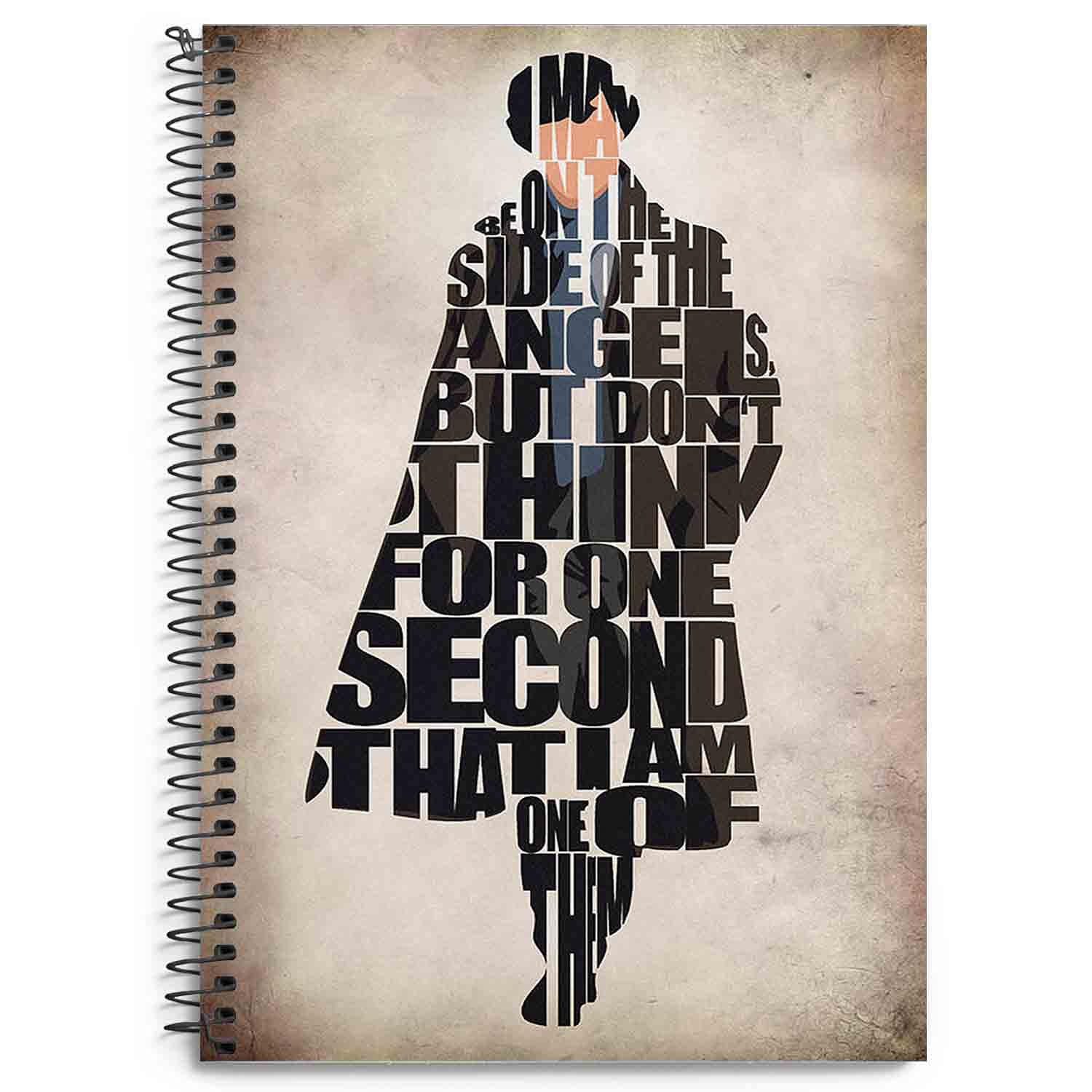 STARCANDY Sherlock Art Holmes TV Series A5 Size Spiral Diary Ruled Notebook (80GSM, 180 Ruled Pages, Beige)