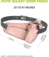 Vista 2 de Labeol Cinturón de hidratación para botella de agua para correr, con soporte para botella de agua, para senderismo, caminar, caminar, riñonera Rosado
