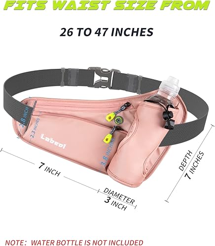 Miniatura 2 de Cinturón para correr, cinturón de hidratación impermeable con soporte para botella de agua, paquete de cintura reflectante ajustable y reflectante,