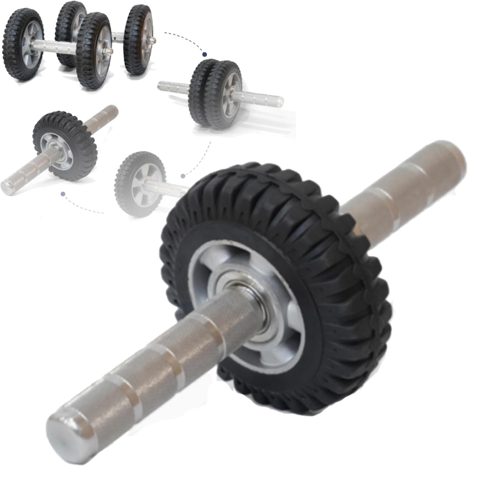 Ab Roller Wheel, Bauchmuskeltrainingsgerät aus Edelstahl 304, Geräuschlos, Verschiedene Ausführungen Erhältlich,200mm-fourwheel