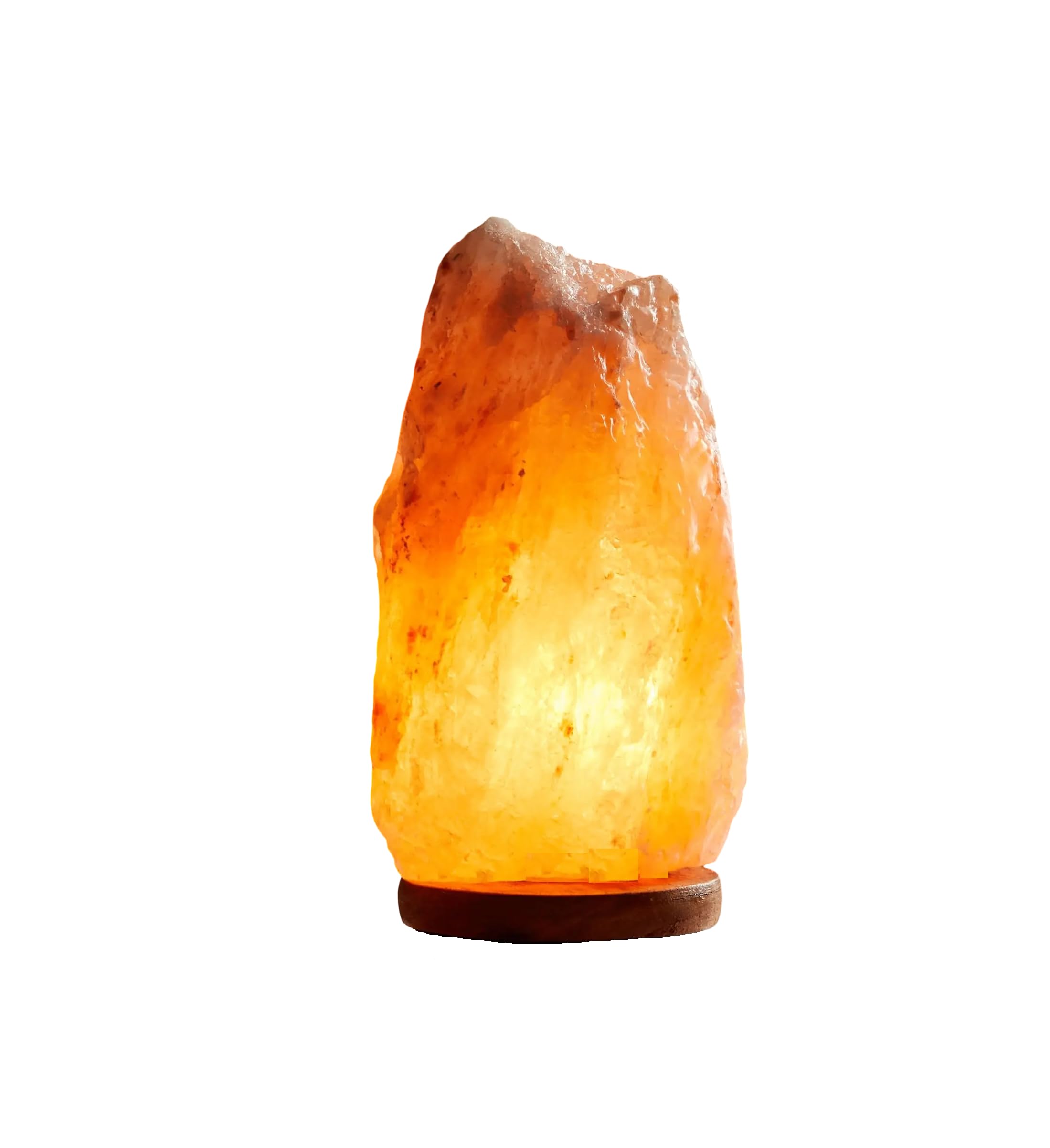 Elkoza 3-5kg 100% Original Himalayan Crystal Rock Salt Lamp with Dimmer Switch Complete Fittings - Natural Handcrafted from Foothills of The Himalayas with Wooden Base (3 to 5 KG)
