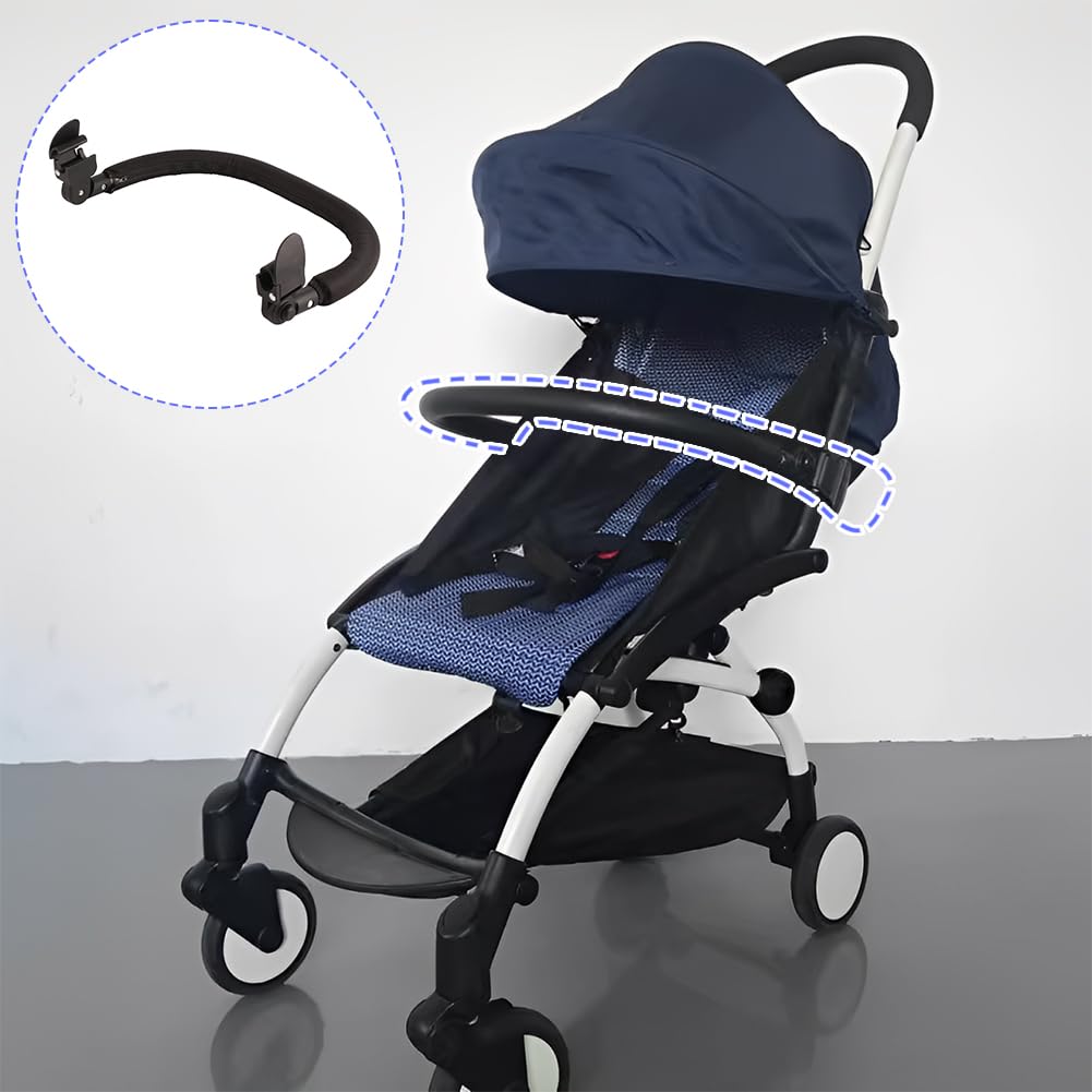 Bracciolo per Passeggino, Barra Paraurti Maniglia Universale Barre di Ricambio Corrimano Regolabile Balaustra Sicura Carrello con Asta Staccabile Accessori Ringhiera Estensibile