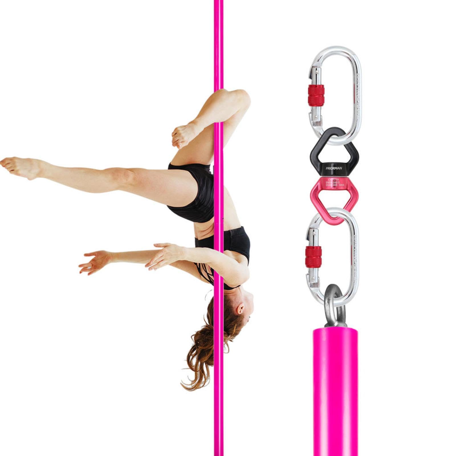 JYBNBBE Aerial Pole Dance Flying Pole Suspension Pipe Aerial Flying Pole Steel Pole 2m Dance Pole Set,Pink