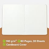 HOMEMARS Notatnik A6, 24 sztuki, 100 GSM, gruby papier, notatnik A6 w kropki, notatnik A6, 10 x 14 cm, 60 stron, okładka kartonowa