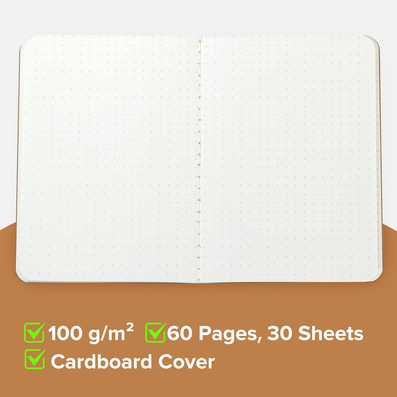 HOMEMARS Taccuino A6 Quadernino Puntinato 100 g/m² 10x14 cm 60 Pagine Copertina in Cartone