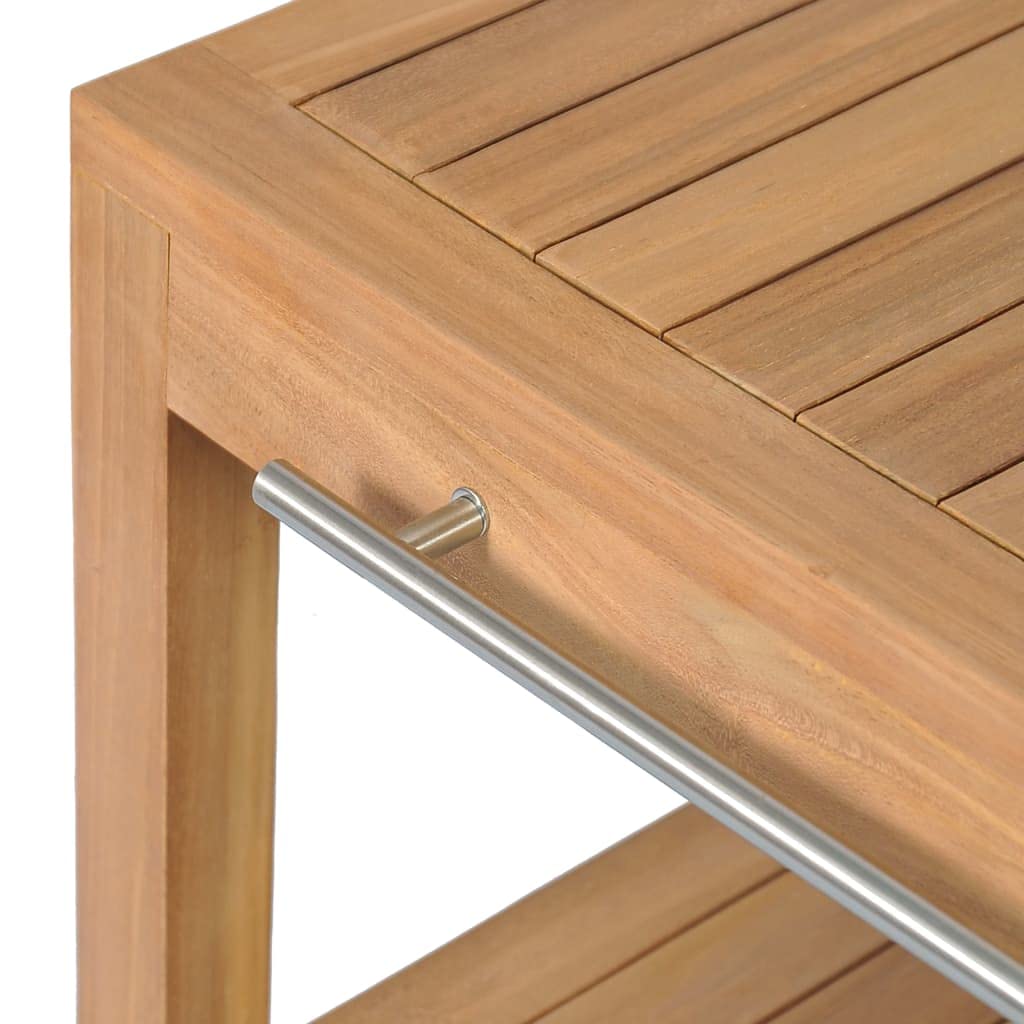 Mobile Sottolavabo in Teak con Lavabo Marmo Crema 74x45x75cm
