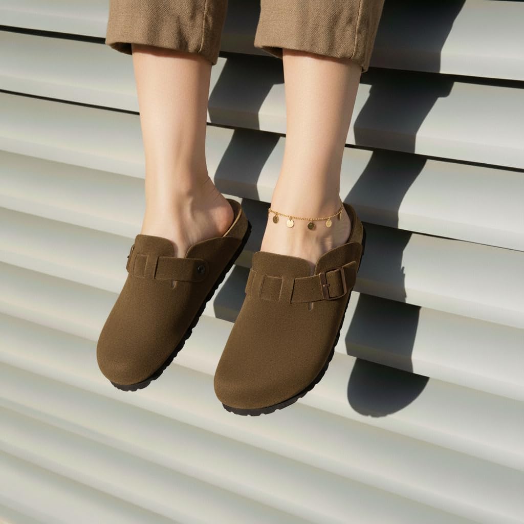 CUSHIONAIRE Hana - Genuine Leather Suede Classic Clog Womens Shoes - Slip On Mule Comfortable Shoes for Women - Image 5