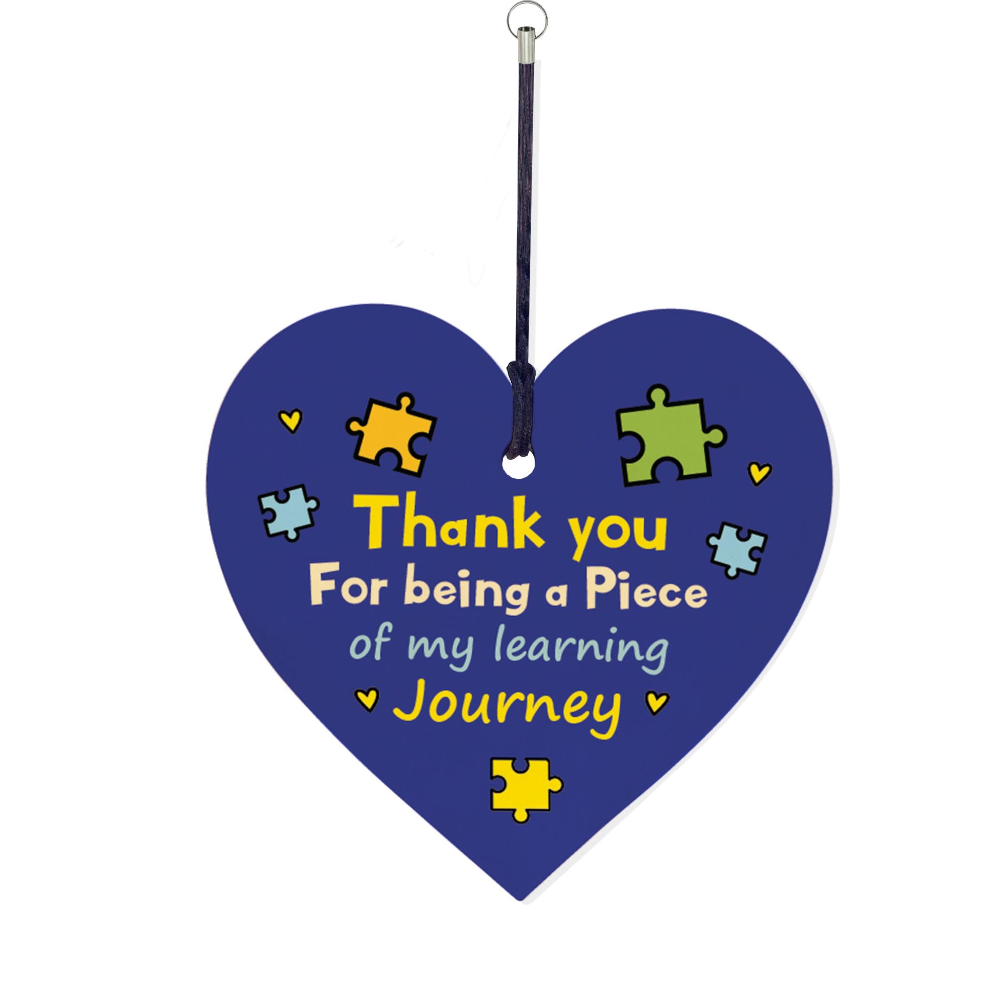 RED OCEAN Thank You For Being A Piece In My Learning Journey Wood Keyring Teacher Gifts Thank You Leaving Nursery School Gift Novelty Gift For Teacher Keyring
