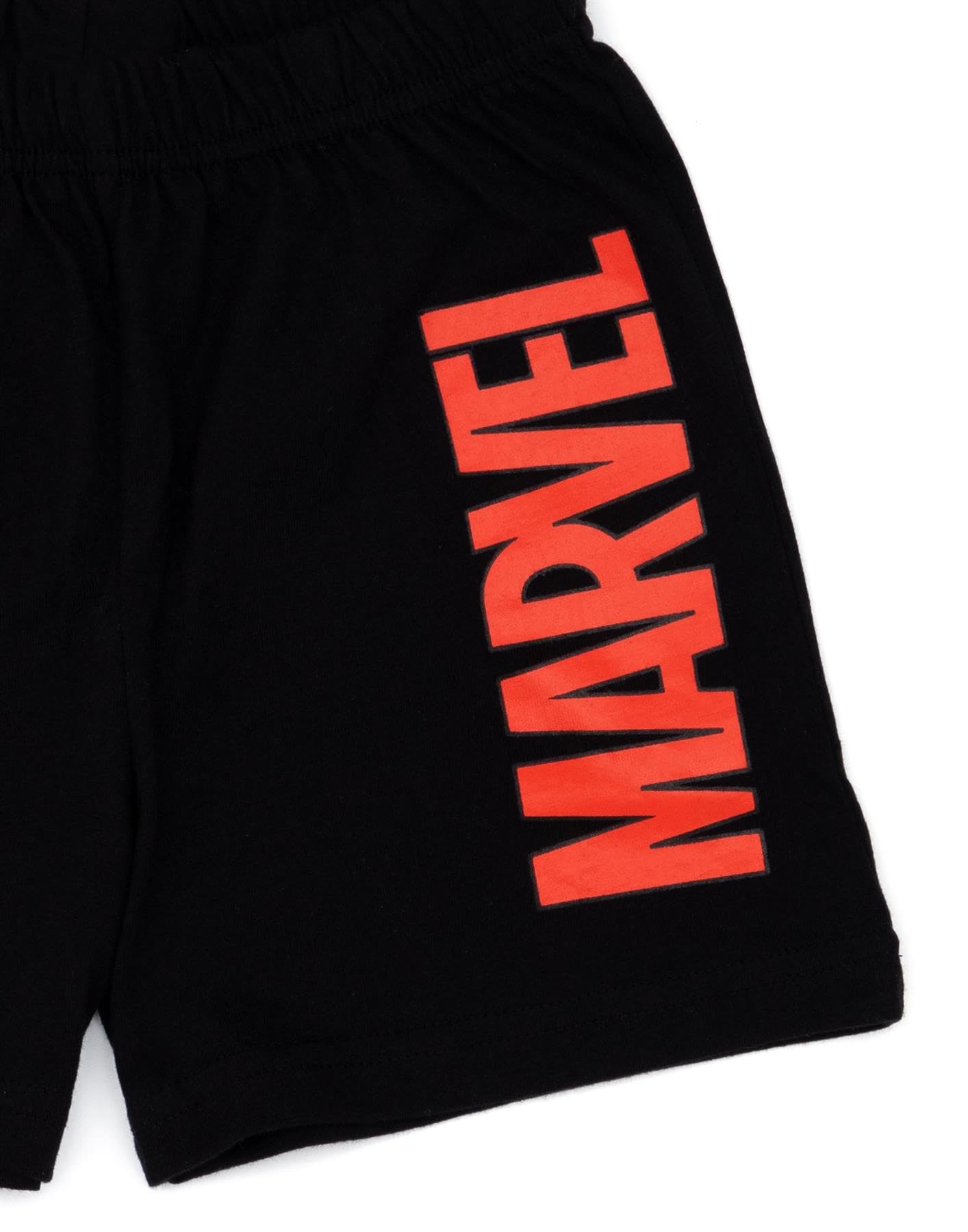 Marvel Pijama Niño Gris/Negro | Niño Thor Iron Man Hulk Capitán América Superhéroe Camiseta Shorts Cortos Pjs Set | Película Cómics Personajes Mercancías Regalos