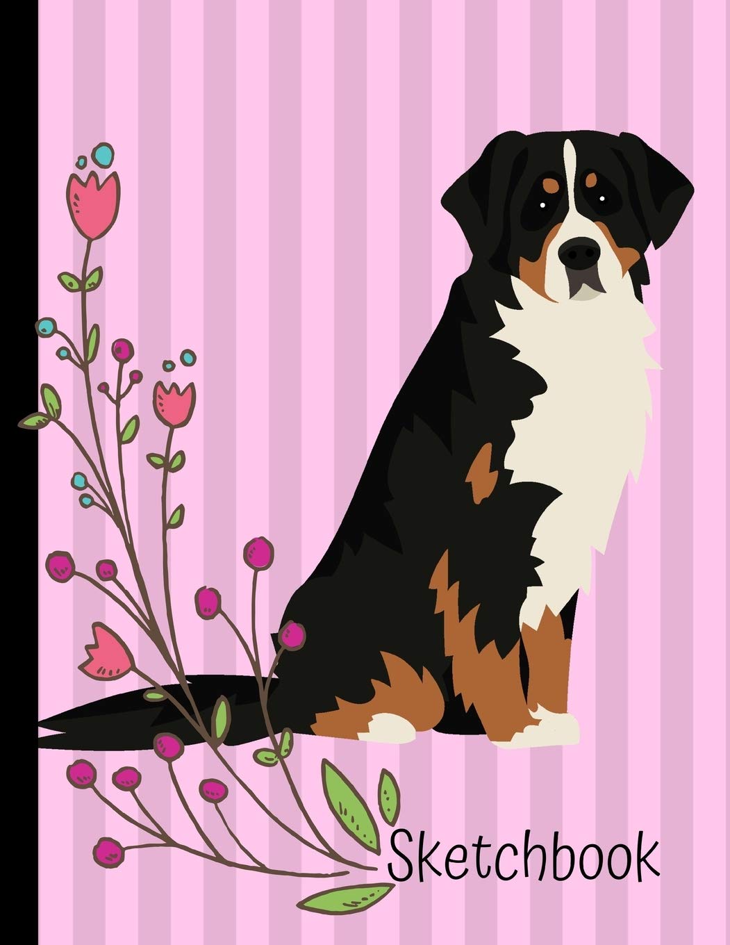 Sketchbook: Bernese Mountain Dog Pink Sketch Book 8.5 x 11 Blank Paper 100 Pages Notebook For Drawing Art Journal