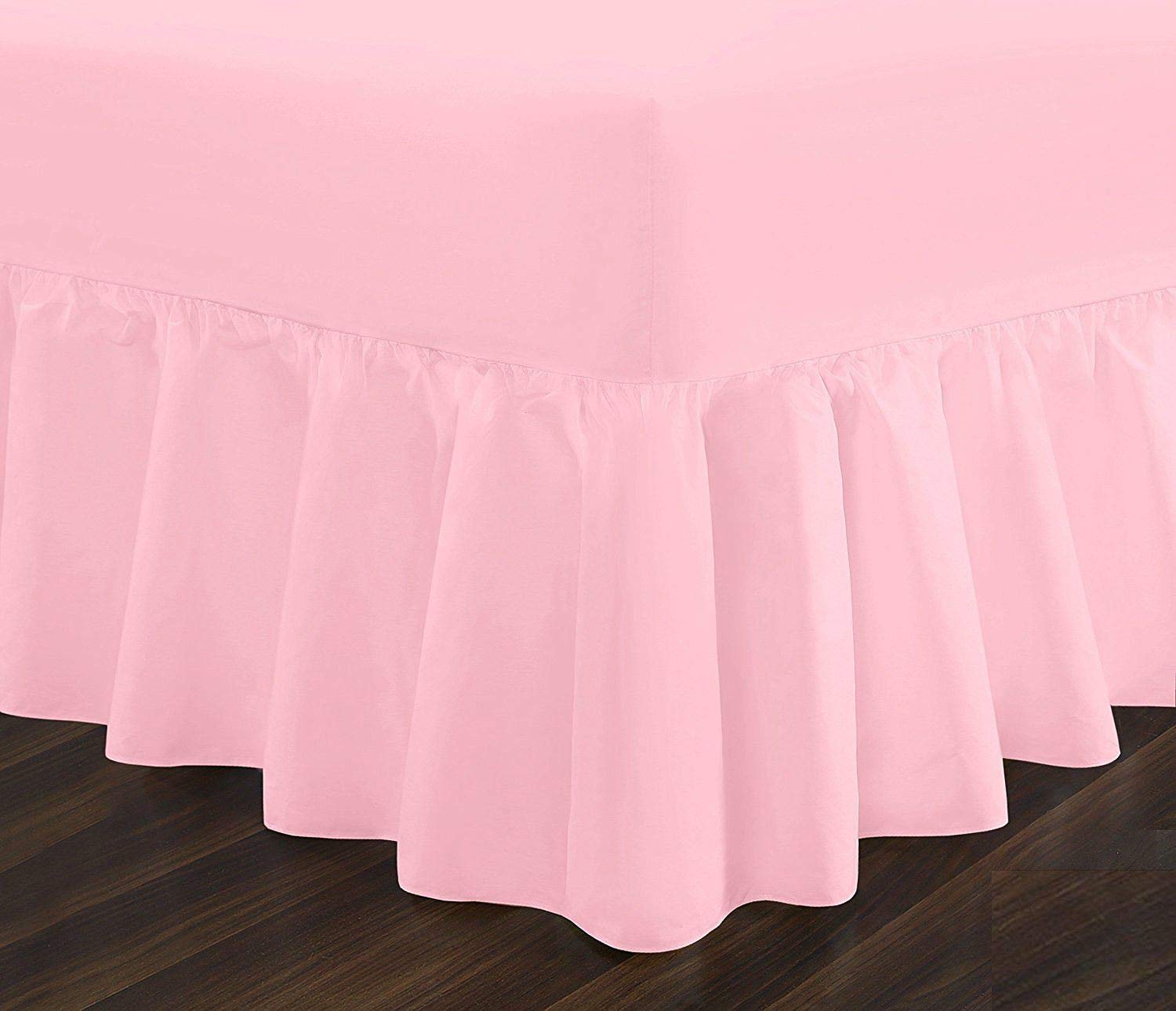 Plain Dyed Pink Fitted Valance Bed Sheet Polycotton Percale Easy Care Bed Sheet Single Only