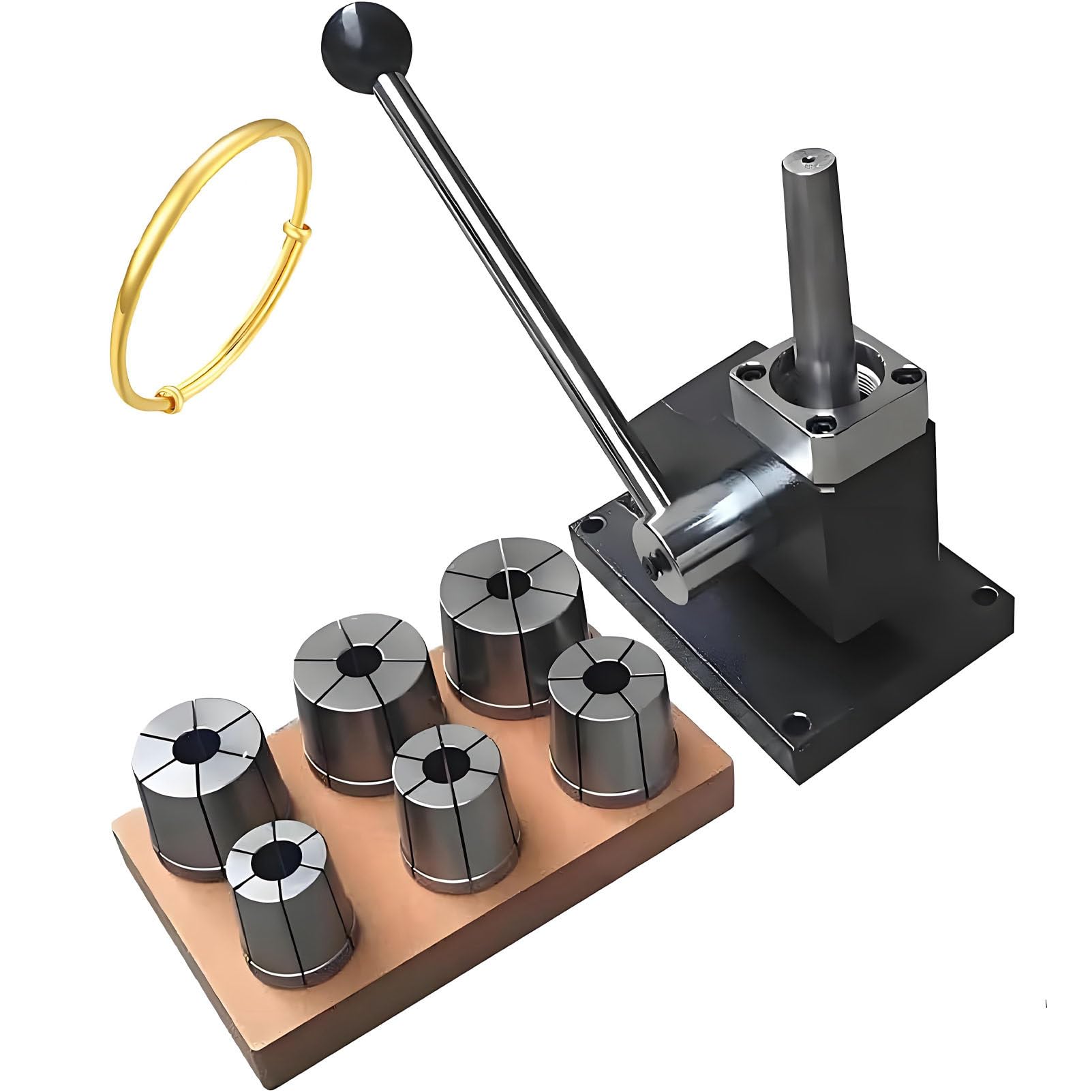 XNZJHPP Adjustable Bracelet Expander Tool for Jewelry Repair & Crafting, Includes 6 Round Dies for Easy Bracelet Extending and Opening, Manual Bracelet Extender Machine