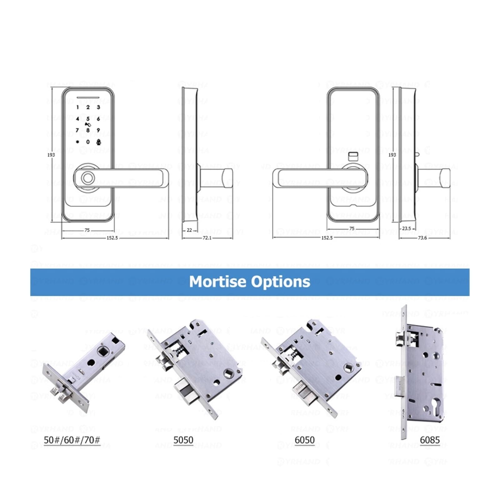 Serrure intelligente, Serrure De Porte Électronique Étanche Sans Clé Avec Télécommande Protection Et Empreinte Digitale(A233TT-B 180)