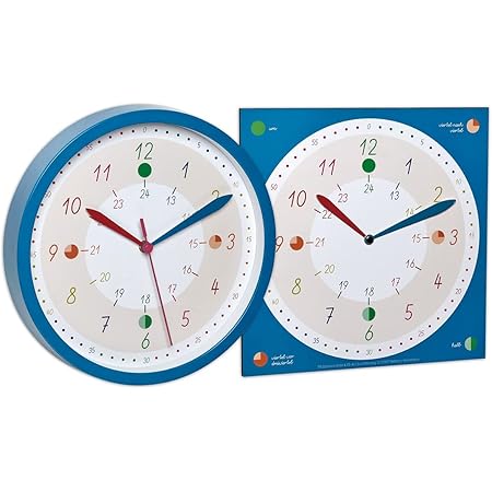 Kinder Lernuhr 25cm Lautlos | Analog Uhrzeit Lernen Montessori Wanduhr