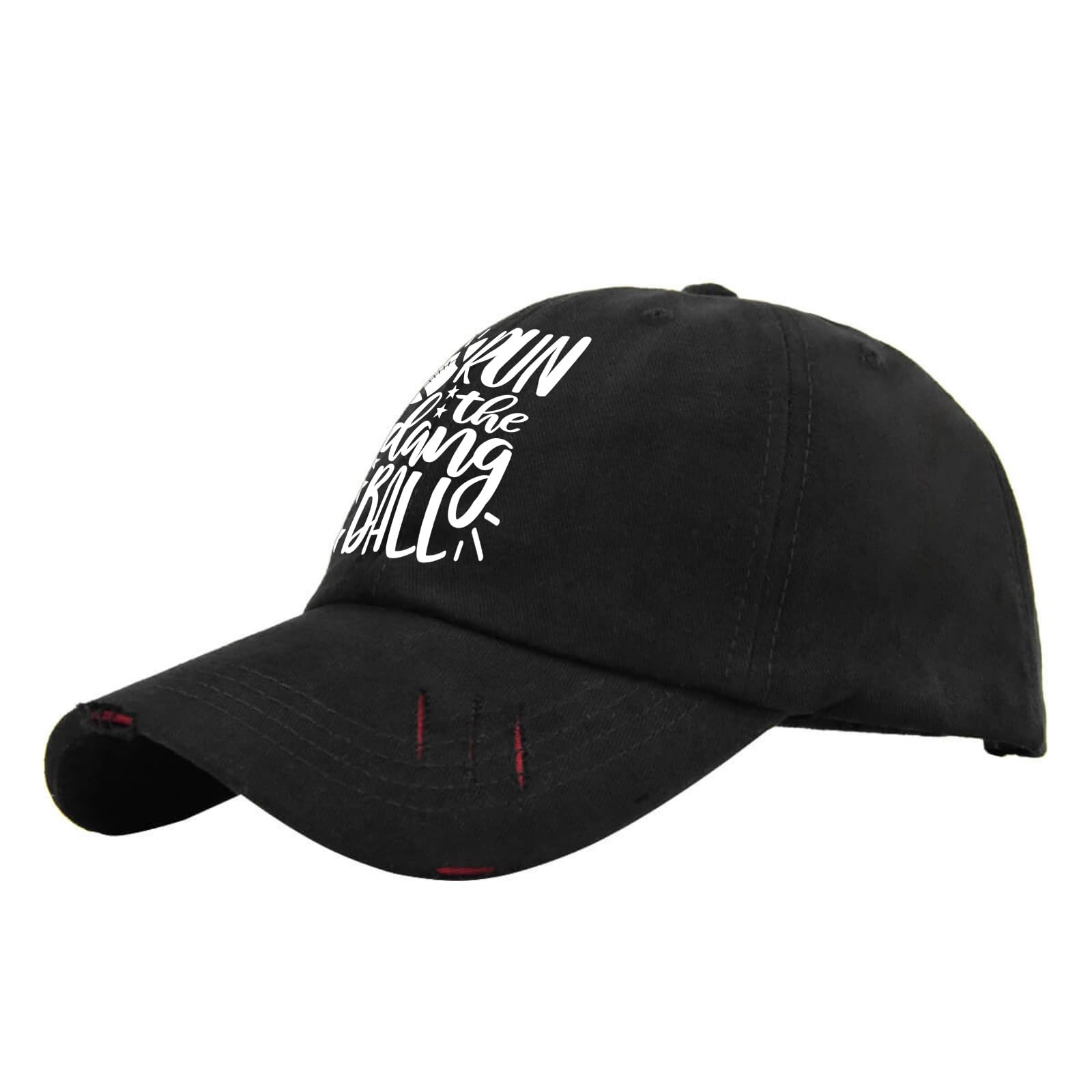 TANKWORLD Run The Damn Ball-4 Cap Women Cap AllBlack Womens Hat Gifts for Boyfriends Cycling Hats