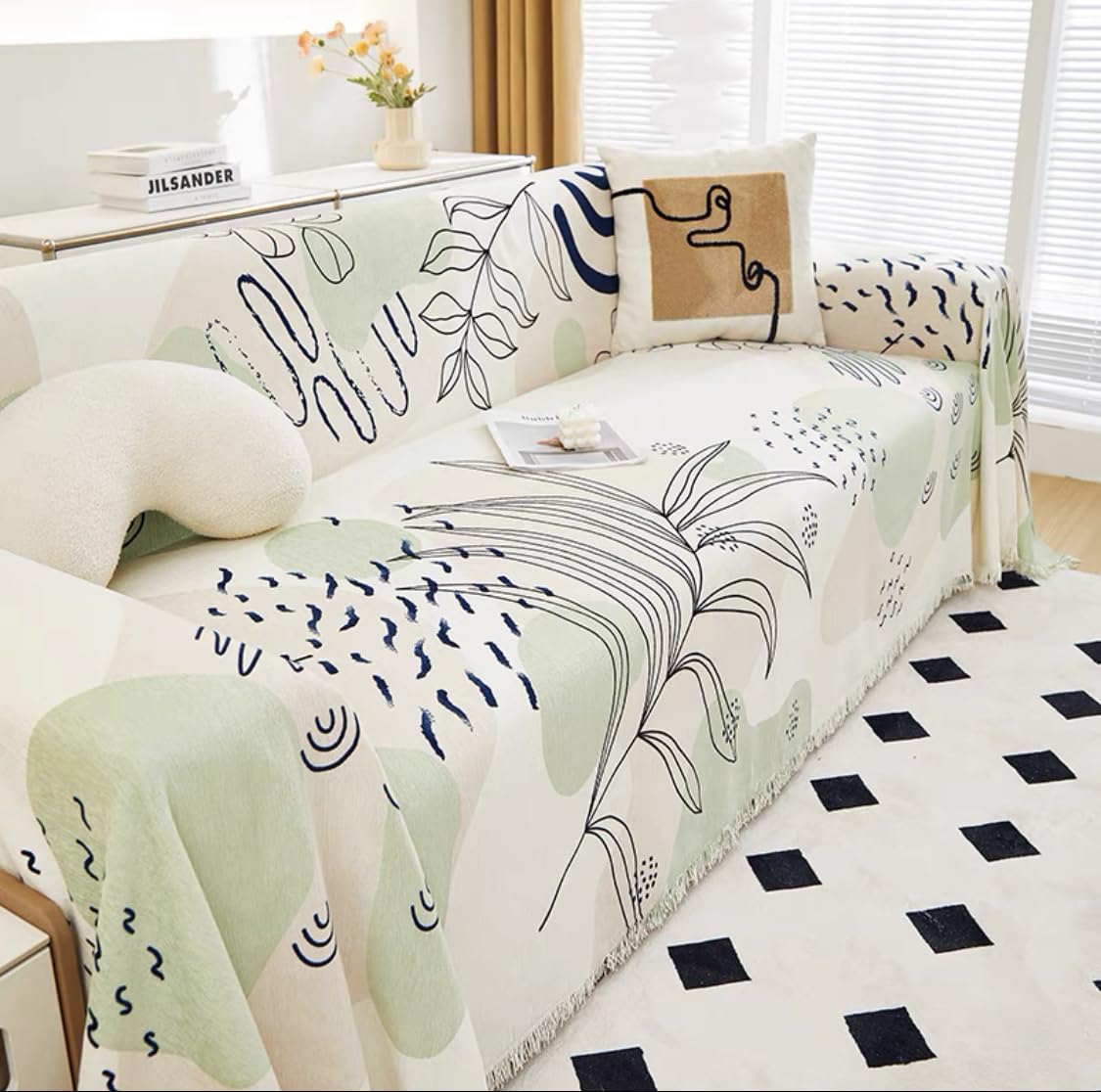 Lukzer Chenille Sofa Throw Blanket - Super Soft & Cozy -7