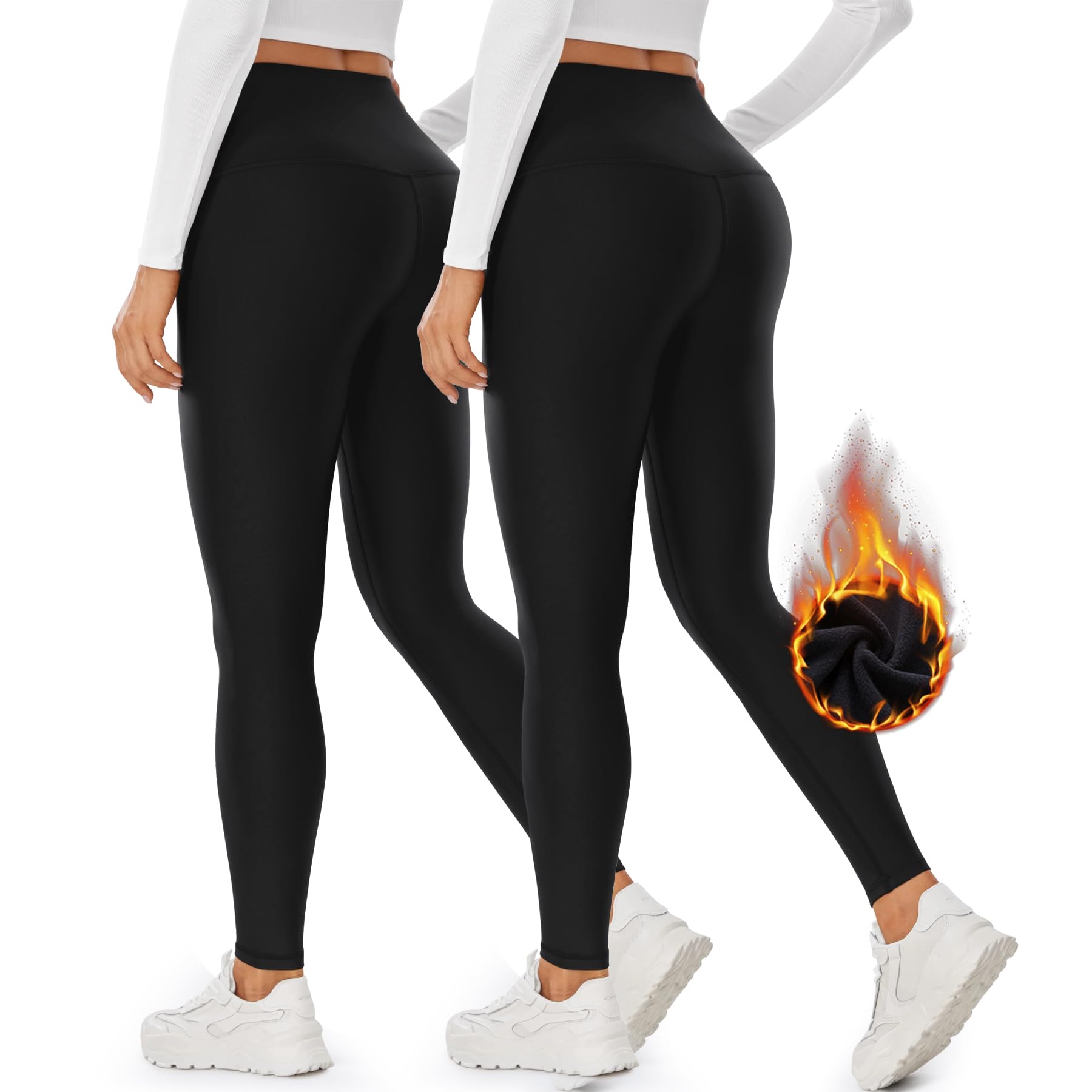 Amazon.com: Hi Clasmix 2 Pack Fleece Lined Leggings Women-High 