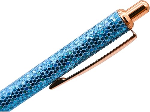 Miniatura 8 de 6 bolígrafos brillantes de lujo, bolígrafos de leopardo brillante con acabado de metal con purpurina, retráctil, tinta negra para mujeres, niñas,